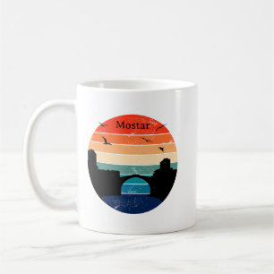 Retro Mostar Stari Most Bridge Bosnia Herzegovina Coffee Mug