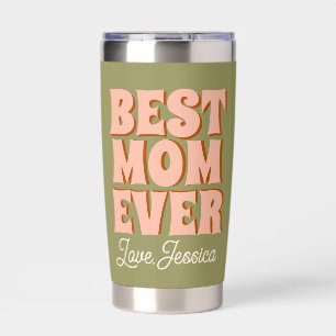 Retro Mothers Day Blue Pink Insulated Tumbler