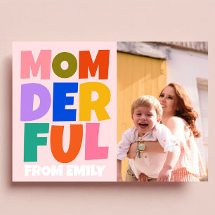 Retro Mothers Day Photo Colourful  Card