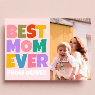 Retro Mothers Day Photo Colourful Card