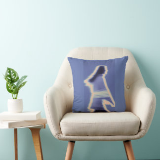 Retro Motion Blur Silhouette Abstract Throw Pillow
