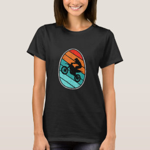 Retro Motocross Dirt Bike Bunny Egg Happy Easter D T-Shirt