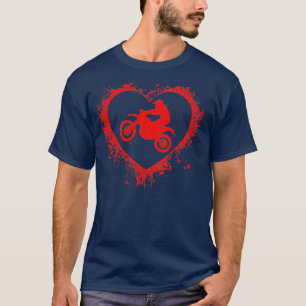 Retro Motocross Valentines Day Heart Shape My T-Shirt