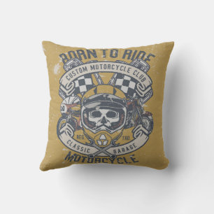 Retro Motorcycle Design Cushion