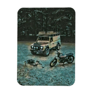 Retro motorcycle gift magnet