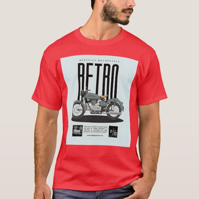 Retro Motorcycle Poster friend T-Shirt (Front)
