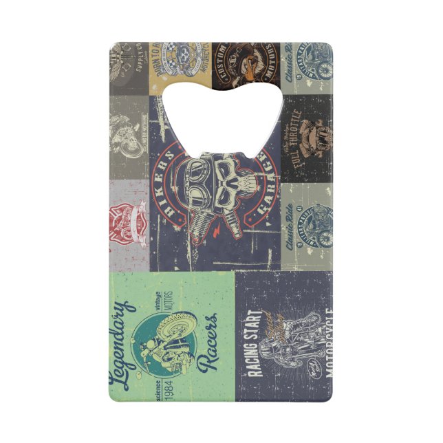 Retro Motorcycle Stainless Steel Bottle Opener (Front)