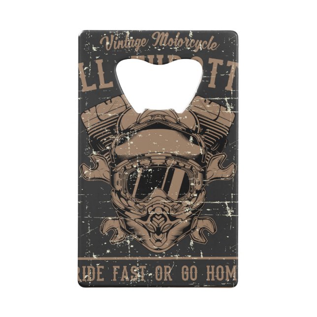 Retro Motorcycle Stainless Steel Bottle Opener (Front)