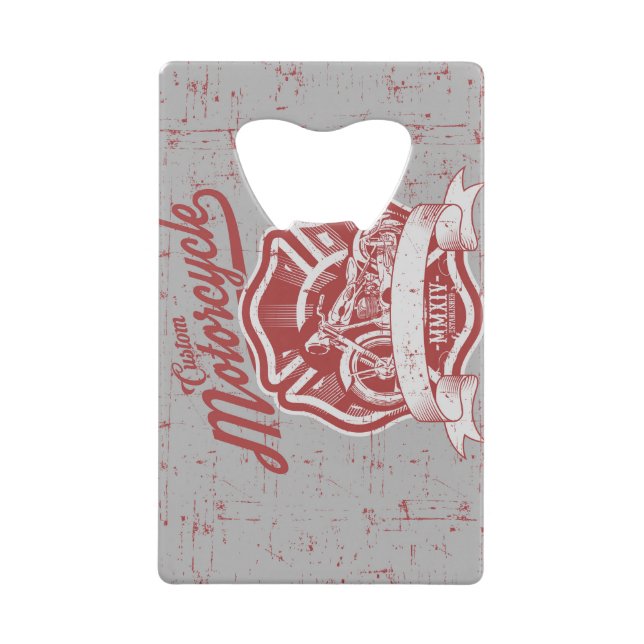 Retro Motorcycle Stainless Steel Bottle Opener (Front)