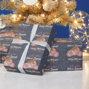 Retro Motorcycle Wrapping Paper