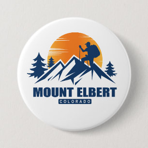 Retro Mount Elbert Hike T-Shirt 7.5 Cm Round Badge