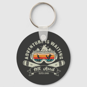 Retro Mount Hood Ski Adventure Key Ring