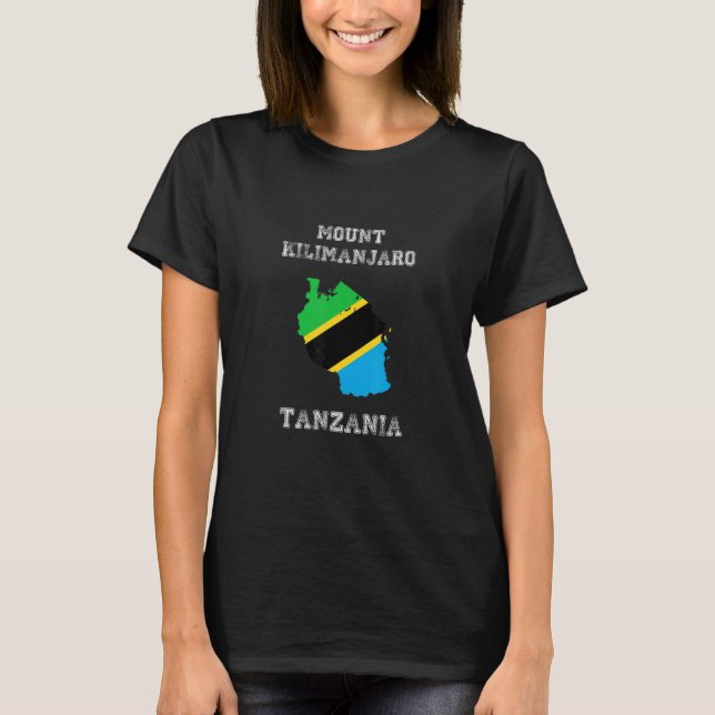 Retro Mount Kilimanjaro Tanzania Distressed Tanzan T-Shirt (Front)