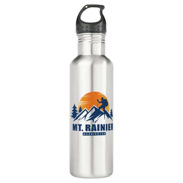 Retro Mount Rainier Hike T-Shirt 710 Ml Water Bottle (Front)