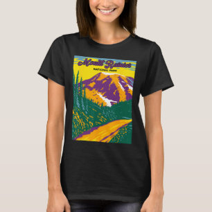 Retro Mount Rainier National Park Hiking Camping T-Shirt