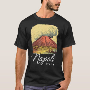Retro Mount Vesuvius Napoli Italia Naples Italy Na T-Shirt