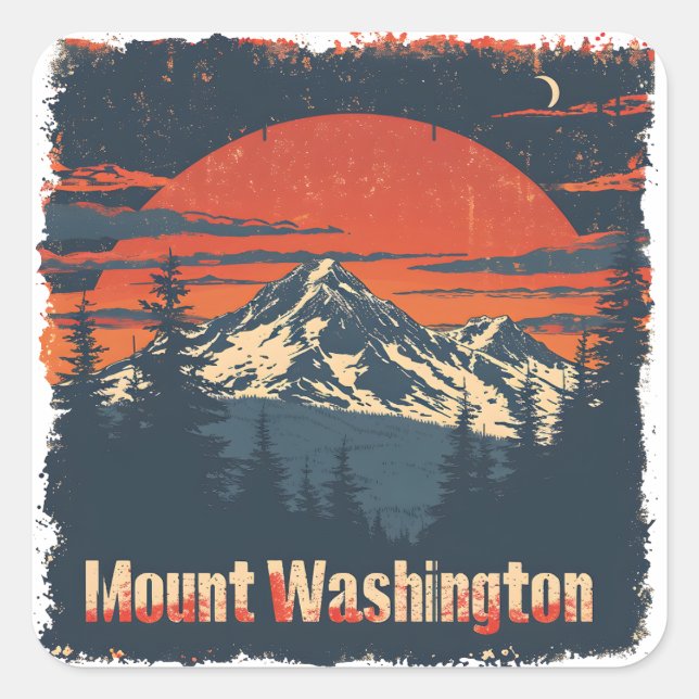 Retro Mount Washington Ski Sticker Set  (Front)