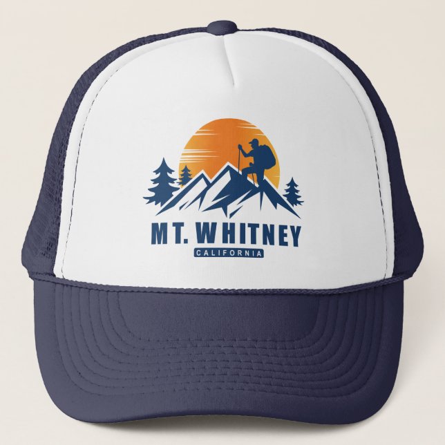 Retro Mount Whitney Hike T-Shirt Trucker Hat (Front)