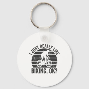 Retro Mountain Bike I Just Really Like Biking Ok B Key Ring