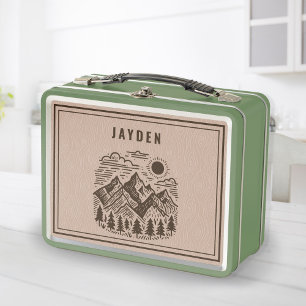 Retro Mountain Custom  Metal Lunch Box