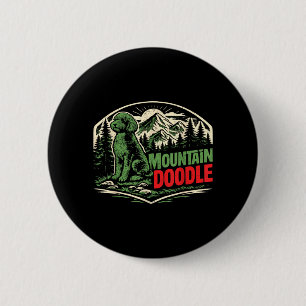 Retro Mountain Doodle Dog Lovers Vintage Outdoor 6 Cm Round Badge