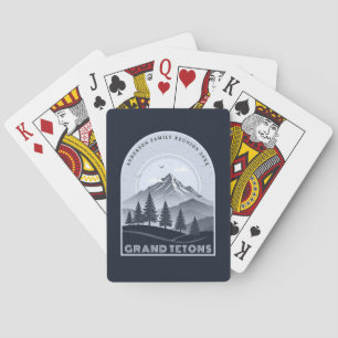 Retro Mountain Family Vacation Blue ID1136 Playing Cards