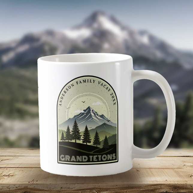 Retro Mountain Family Vacation Green ID1136 Coffee Mug (Creator Uploaded)