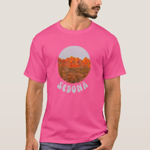 Retro Mountain Sedona Landscape Sunset Photo Souve T-Shirt