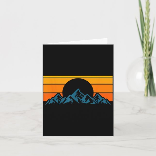 Retro Mountain Silhouette Card (Front)
