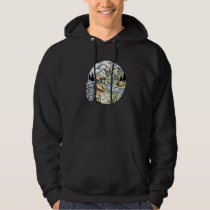 Retro Mountain Sunset Camping Hiking Photographer Hoodie
