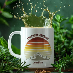 Retro Mountain Sunset Cute Personalised Coffee Mug