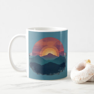 Retro Mountain Sunset - Nature Hiking Outdoors Tea Coffee Mug