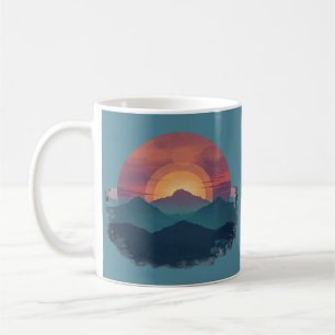 Retro Mountain Sunset - Nature Hiking Outdoors Tea Coffee Mug