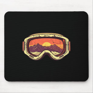 Retro Mountain Sunset Ski Snowboard Goggles 80s Sk Mouse Mat