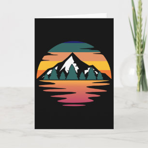 Retro Mountain Sunset Vintage Landscape _2 Card