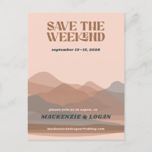 Retro Mountain Weekend Save The Date Card