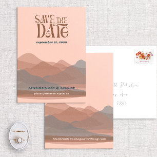 Retro Mountain Weekend Save The Date Card