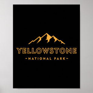 Retro Mountain Yellowstone National Park Hiking So Poster