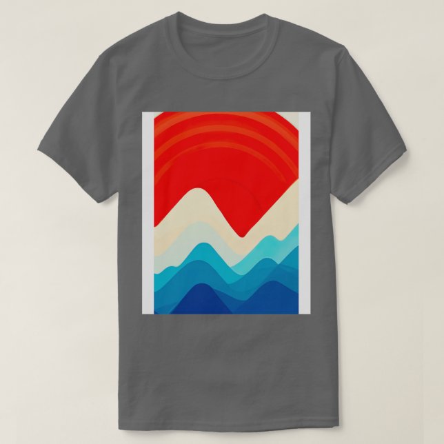 Retro Mountains and Sun 1 T-Shirt (Design Front)