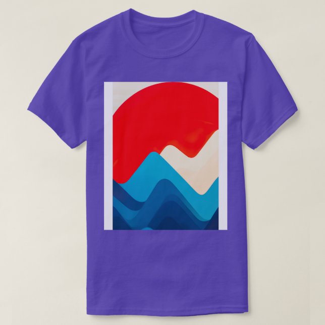 Retro Mountains and Sun T-Shirt (Design Front)