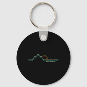Retro Mountains Asheville Key Ring