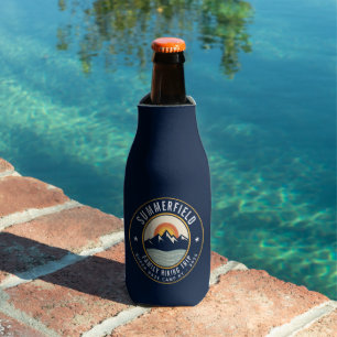 Retro Mountains Family Hiking Trip Personalised Bottle Cooler