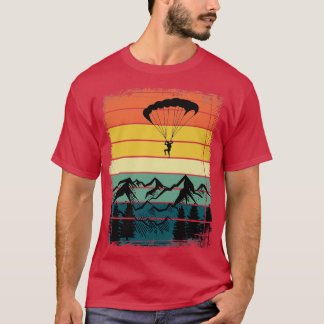 Retro Mountains Paraglider Outdoor Hobby Paraglidi T-Shirt