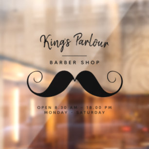 Retro Moustache  - Barber Shop Window Cling