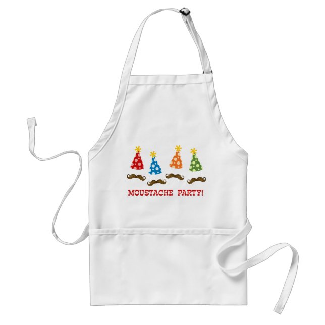 Retro Moustache Party Standard Apron (Front)