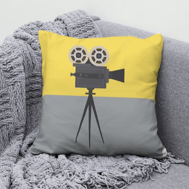 Retro Movie Camera Colorblock Cushion (Creator Uploaded)