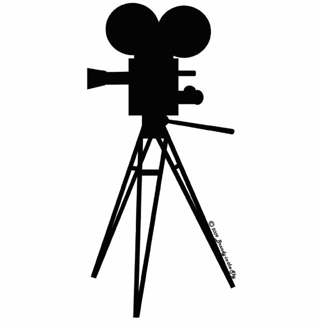 Retro Movie Camera Silhouette Acrylic Cut Out (Front)