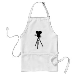 Retro Movie Camera Silhouette Standard Apron