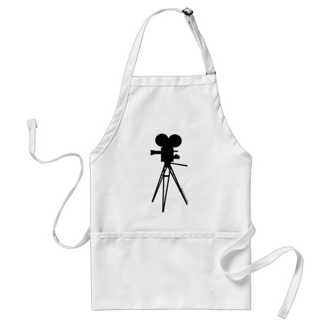 Retro Movie Camera Silhouette Standard Apron (Front)