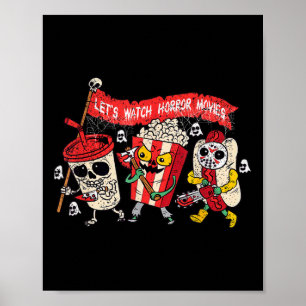 Retro Movie Concessions Let's Watch Horror Movies Poster